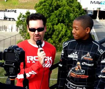 David Sims, Jr during an interview prior to a race.