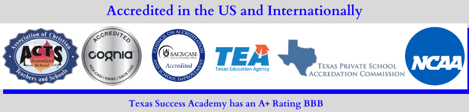 TEA and SACS CASI accreditation means your credits will transfer.
