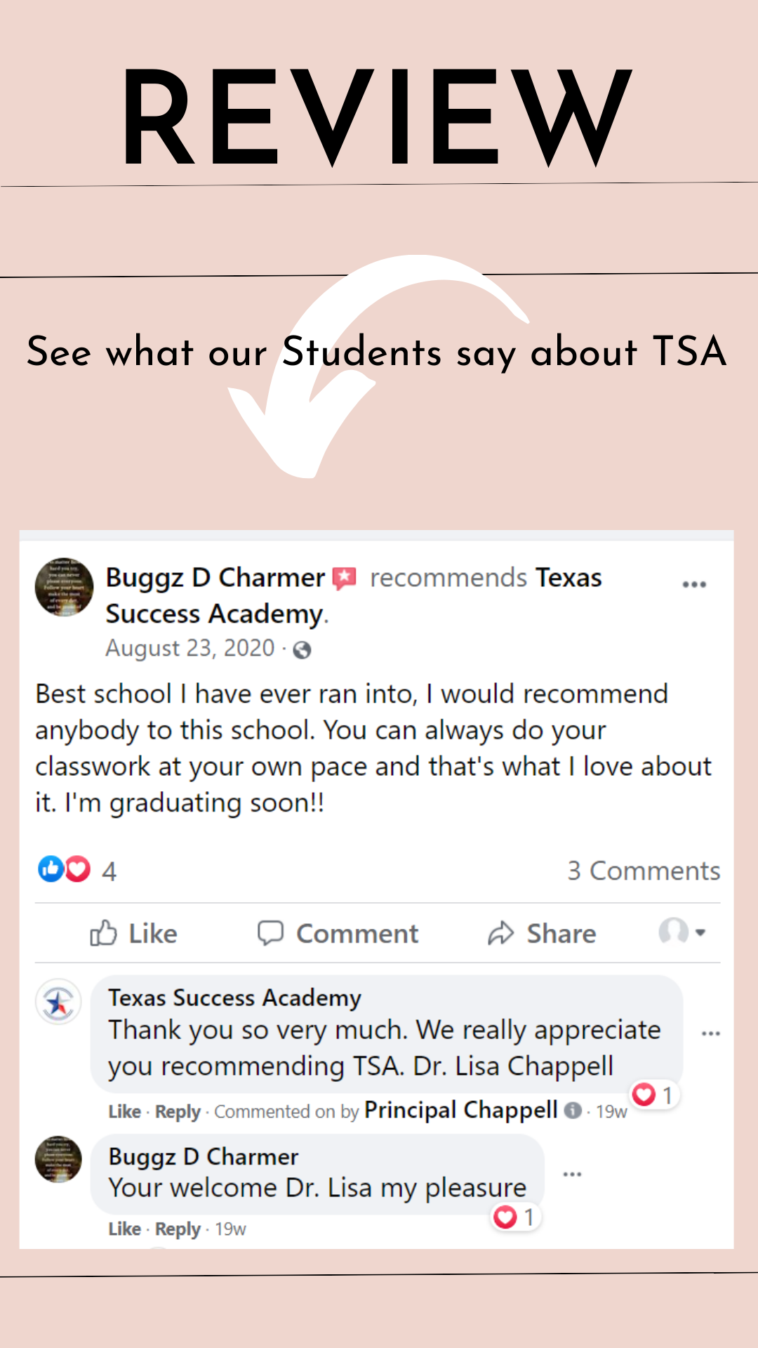 TSA 5 star review for our Adult learners